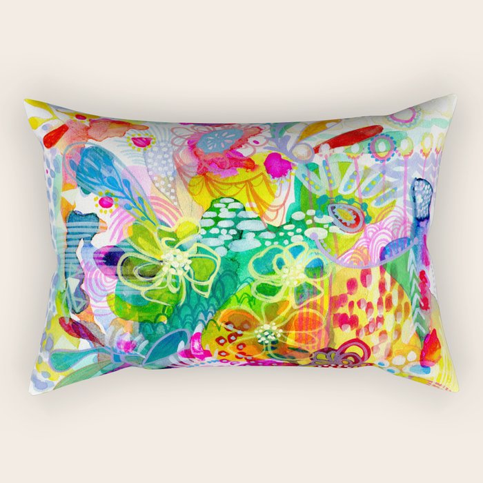 Painted Garden Rectangular Pillow Gallery Image 1