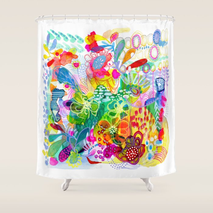 Painted Garden Shower Curtain Gallery Image 1