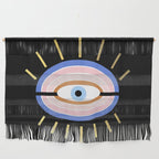 Retro evil eye - black & gold Wall Hanging Gallery Image 1
