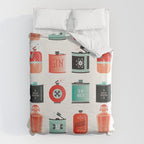 Flask Collection - Red & Turquoise Palette Duvet Cover Gallery Image 6