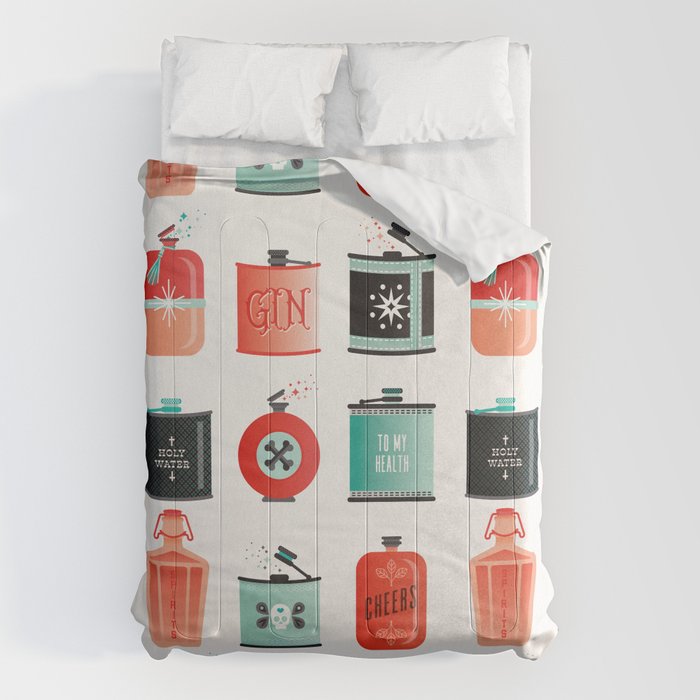 Flask Collection - Red & Turquoise Palette Comforter Gallery Image 6
