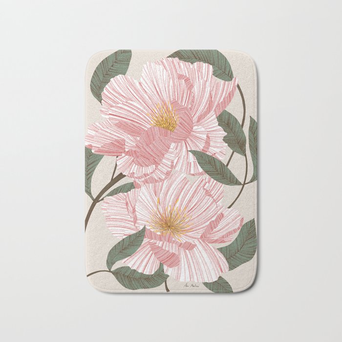 Peonies flowers I Bath Mat Gallery Image 1