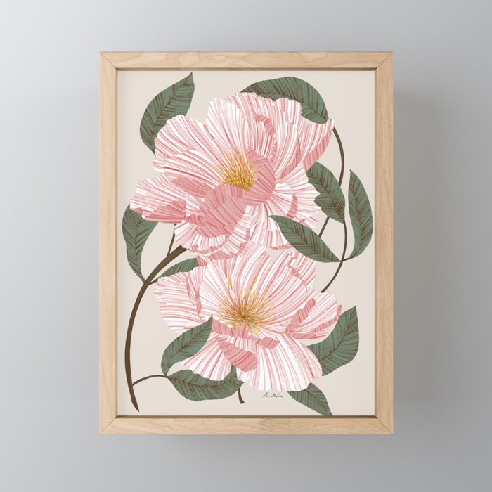 Peonies flowers I Mini Art Print Gallery Image 1