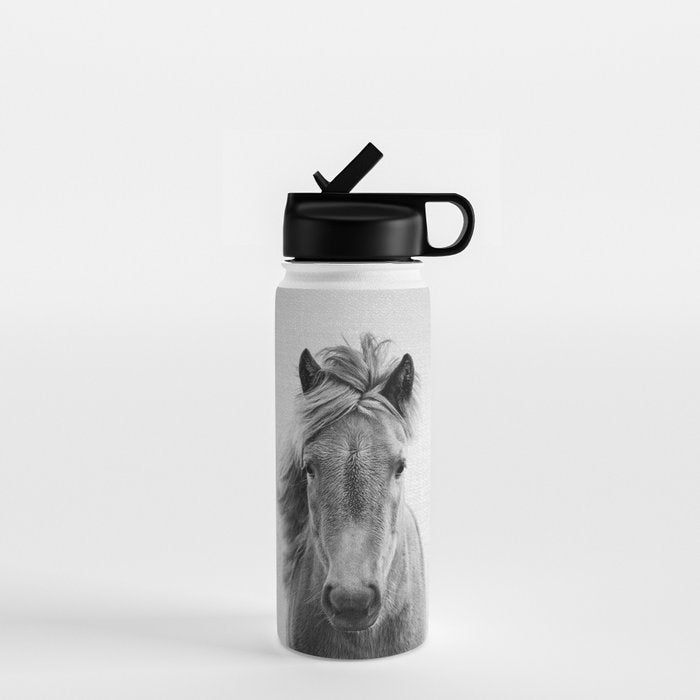 Wild Horse - Black & White Water Bottle Gallery Image 1
