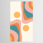 Abstract Wavy Rainbow and Sun Pattern in retro theme Tablecloth Gallery Image 2
