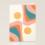 Abstract Wavy Rainbow and Sun Pattern in retro theme Stationery Card Gallery Image 2