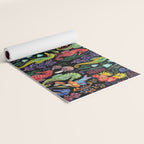 Undersea seahorsesï¼mushrooms and corals- black Yoga Mat Gallery Image 2