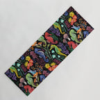 Undersea seahorsesï¼mushrooms and corals- black Yoga Mat Gallery Image 1