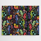 Undersea seahorsesï¼mushrooms and corals- black Jigsaw Puzzle Gallery Image 1