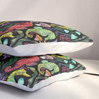 Undersea seahorsesï¼mushrooms and corals- black Pillow Sham Gallery Image 3