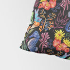 Undersea seahorsesï¼mushrooms and corals- black Pillow Sham Gallery Image 4