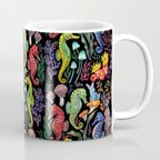 Undersea seahorsesï¼mushrooms and corals- black Coffee Mug Gallery Image 1