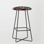 Undersea seahorsesï¼mushrooms and corals- black Stool Gallery Image 1