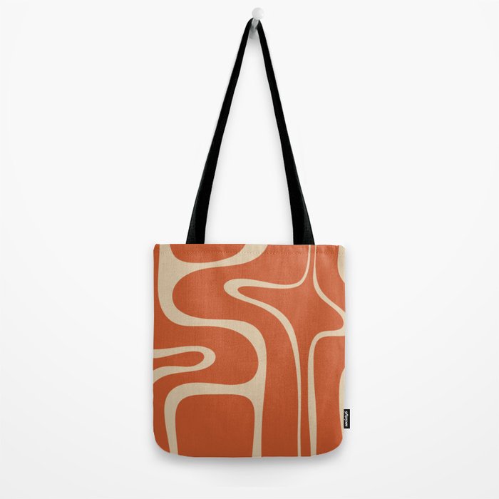 Copacetic Retro Abstract in Mid Mod Burnt Orange and Beige Tote Bag Gallery Image 2