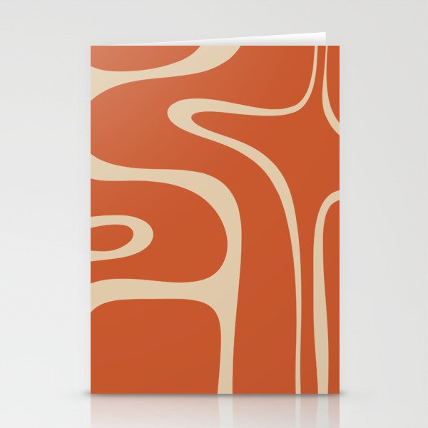 Copacetic Retro Abstract in Mid Mod Burnt Orange and Beige Stationery Card Gallery Image 2