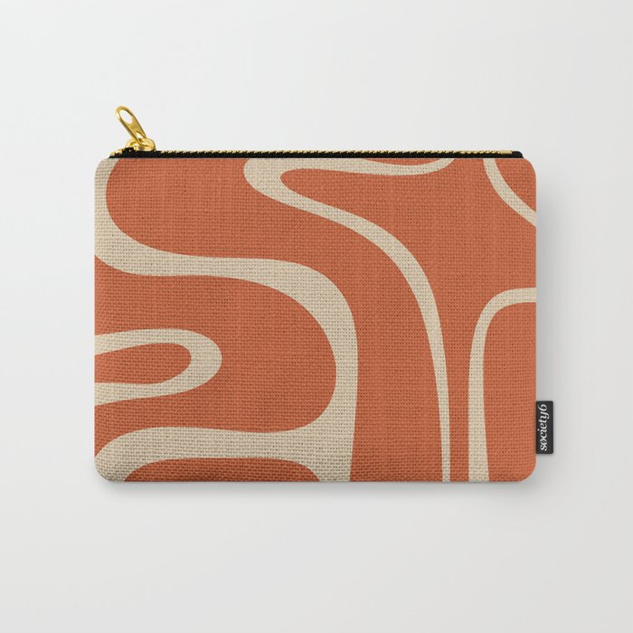 Copacetic Retro Abstract in Mid Mod Burnt Orange and Beige Carry All Pouch Gallery Image 1
