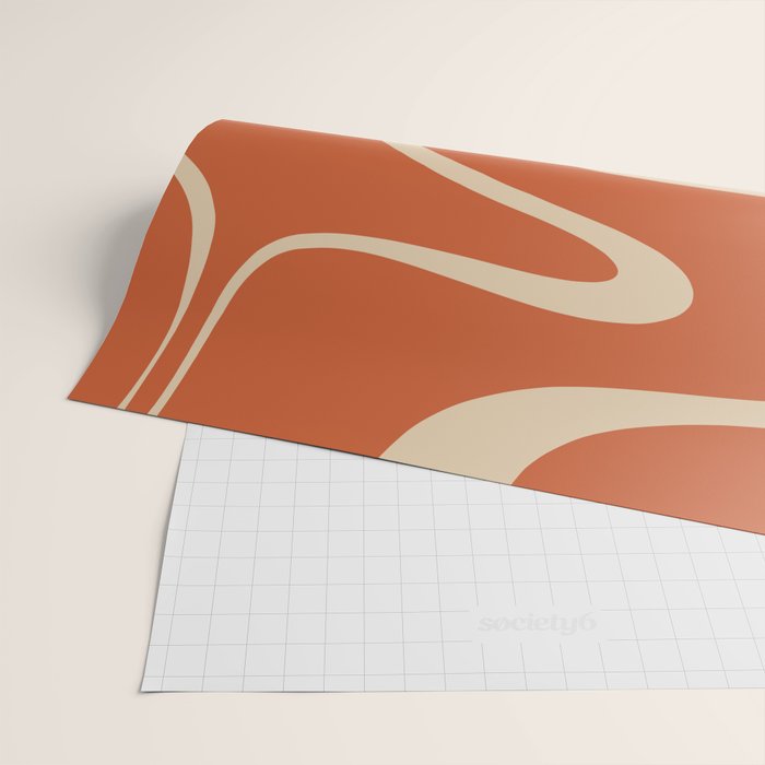 Copacetic Retro Abstract in Mid Mod Burnt Orange and Beige Wrapping Paper Gallery Image 2
