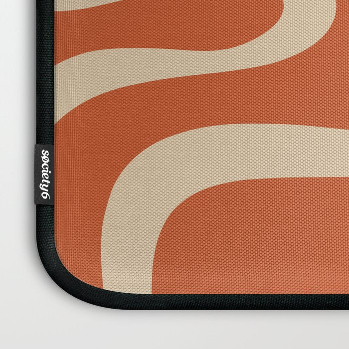Copacetic Retro Abstract in Mid Mod Burnt Orange and Beige Laptop Sleeve Gallery Image 3