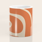 Copacetic Retro Abstract in Mid Mod Burnt Orange and Beige Coffee Mug Gallery Image 4