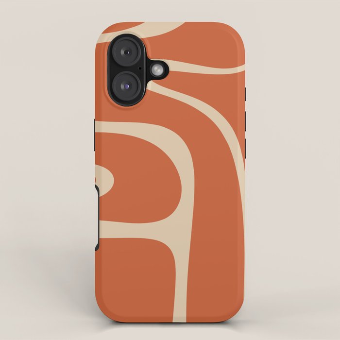 Copacetic Retro Abstract in Mid Mod Burnt Orange and Beige iPhone Case Gallery Image 1