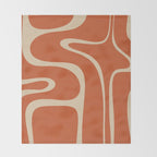 Copacetic Retro Abstract in Mid Mod Burnt Orange and Beige Throw Blanket Gallery Image 2