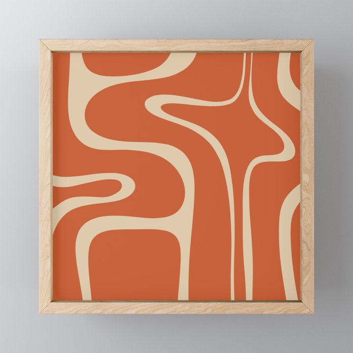 Copacetic Retro Abstract in Mid Mod Burnt Orange and Beige Mini Art Print Gallery Image 1
