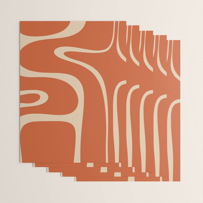 Copacetic Retro Abstract in Mid Mod Burnt Orange and Beige Wrapping Paper Gallery Image 3