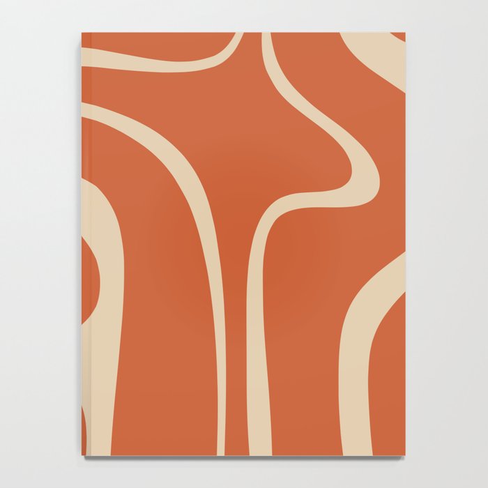 Copacetic Retro Abstract in Mid Mod Burnt Orange and Beige Notebook Gallery Image 4