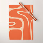 Copacetic Retro Abstract in Mid Mod Burnt Orange and Beige Wrapping Paper Gallery Image 1