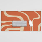 Copacetic Retro Abstract in Mid Mod Burnt Orange and Beige Desk Mat Gallery Image 1