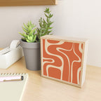 Copacetic Retro Abstract in Mid Mod Burnt Orange and Beige Mini Art Print Gallery Image 2