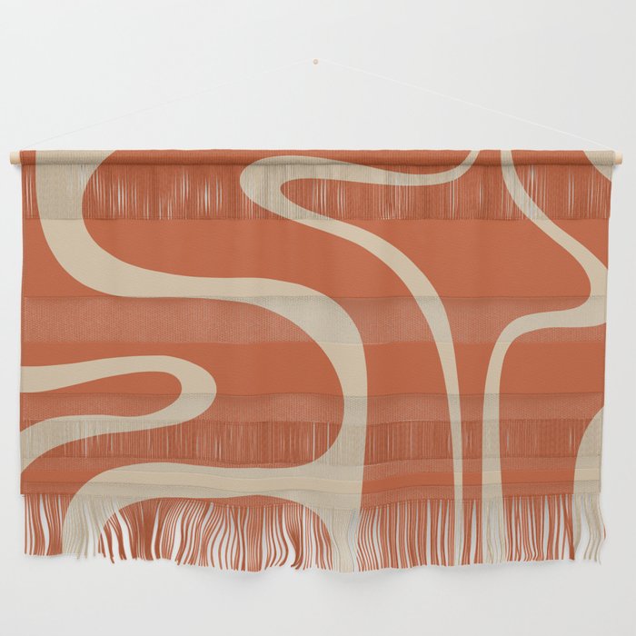 Copacetic Retro Abstract in Mid Mod Burnt Orange and Beige Wall Hanging Gallery Image 1