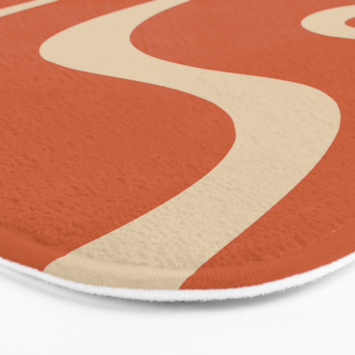 Copacetic Retro Abstract in Mid Mod Burnt Orange and Beige Bath Mat Gallery Image 3