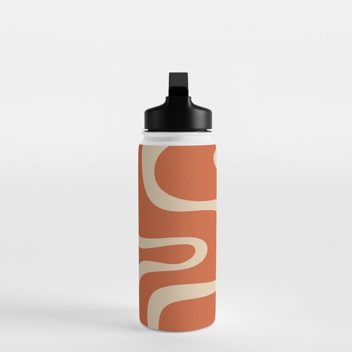 Copacetic Retro Abstract in Mid Mod Burnt Orange and Beige Water Bottle Gallery Image 3