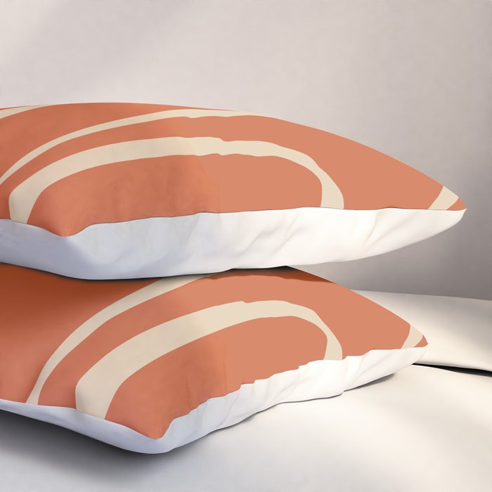 Copacetic Retro Abstract in Mid Mod Burnt Orange and Beige Pillow Sham Gallery Image 3