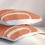 Copacetic Retro Abstract in Mid Mod Burnt Orange and Beige Pillow Sham Gallery Image 3