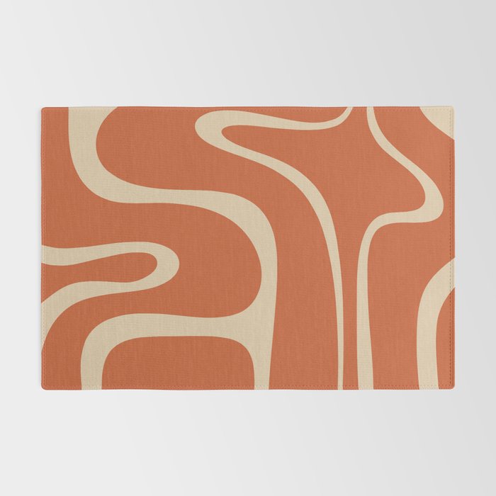 Copacetic Retro Abstract in Mid Mod Burnt Orange and Beige Rug Gallery Image 2
