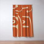 Copacetic Retro Abstract in Mid Mod Burnt Orange and Beige Window Curtain Gallery Image 3