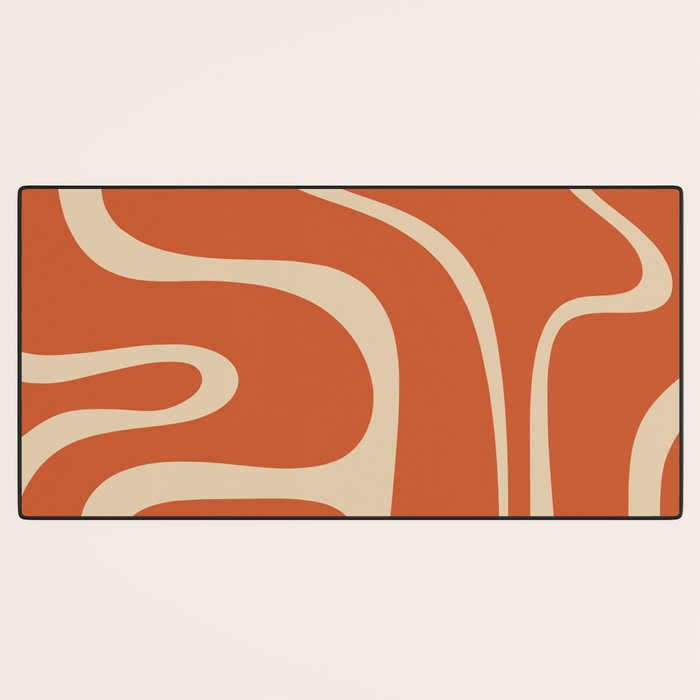 Copacetic Retro Abstract in Mid Mod Burnt Orange and Beige Desk Mat Gallery Image 3