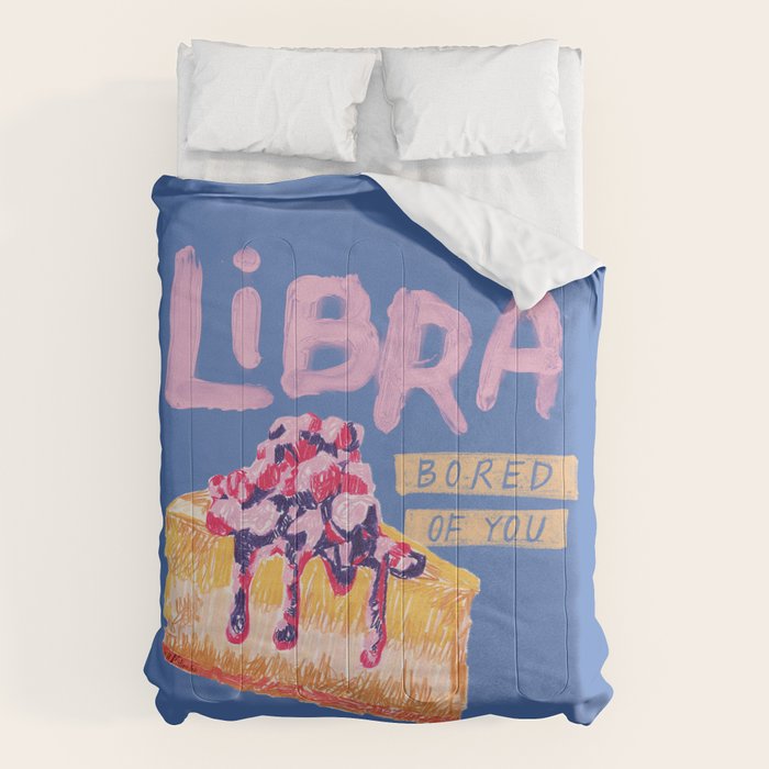 Libra Sign in Warm Blue | Zodiac Series Comforter Gallery Image 1