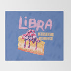 Libra Sign in Warm Blue | Zodiac Series Throw Blanket Gallery Image 2