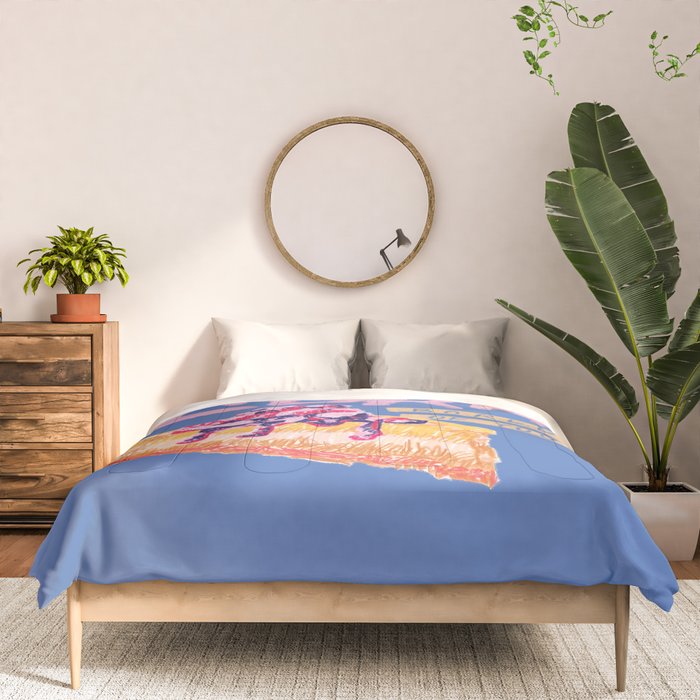 Libra Sign in Warm Blue | Zodiac Series Comforter Gallery Image 3