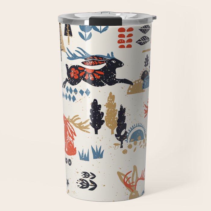 Happy nordic Wolpertinger light Travel Mug Gallery Image 1