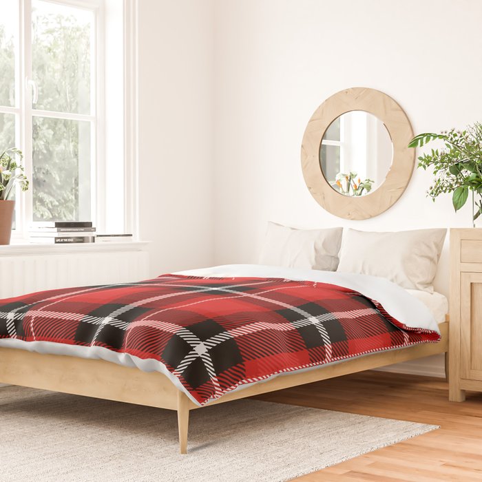 Red + Black Plaid Duvet Cover Gallery Image 2
