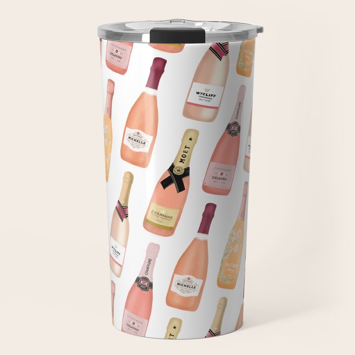 Rose Champagne Bottles Travel Mug Gallery Image 1