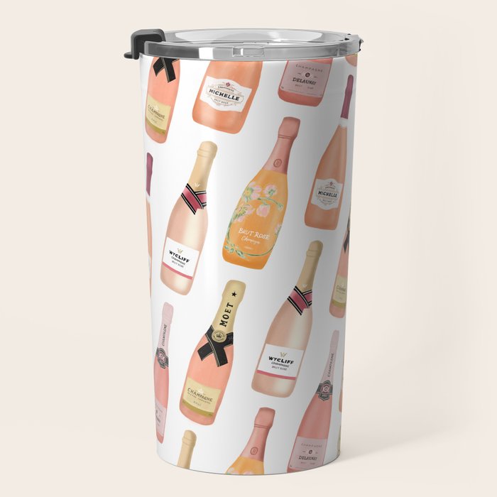 Rose Champagne Bottles Travel Mug Gallery Image 3