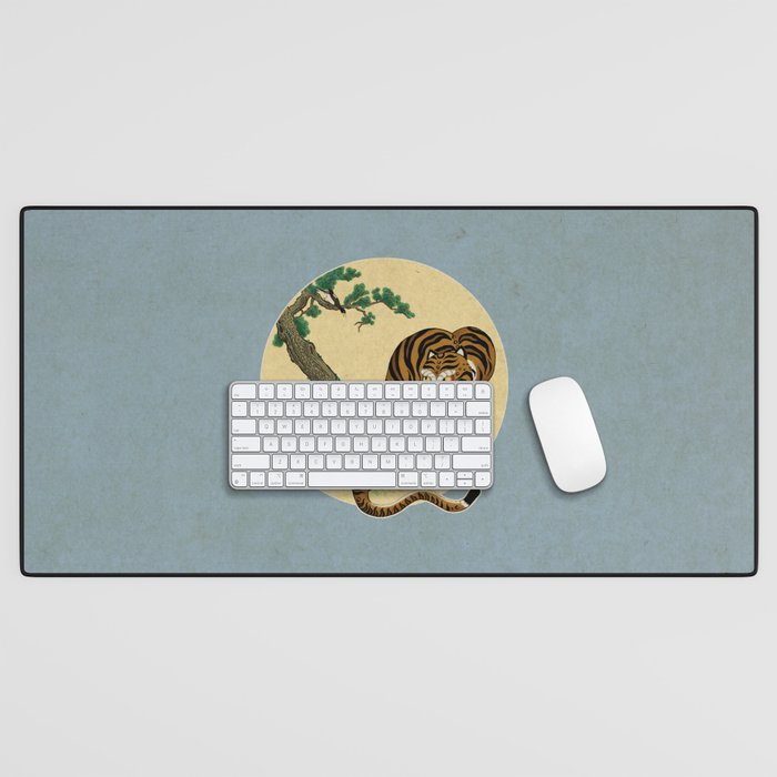Tiger with magpie type-C : Minhwa-Korean traditional/folk art Desk Mat Gallery Image 1