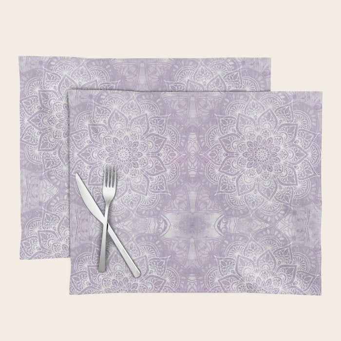 Boho, Mandala, Flower, Purple Placemat Gallery Image 1