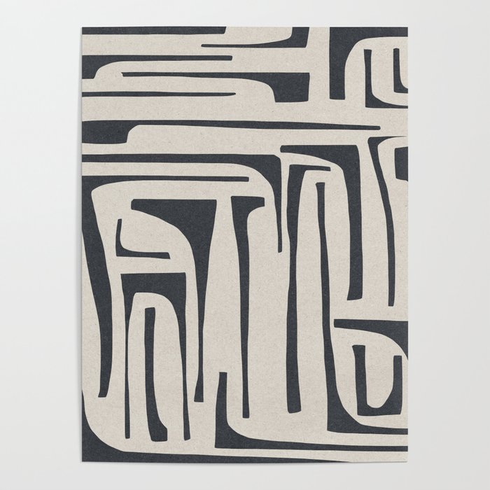 Vintage Cut Out Abstract Poster Gallery Image 1