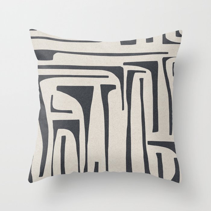 Vintage Cut Out Abstract Throw Pillow Gallery Image 1